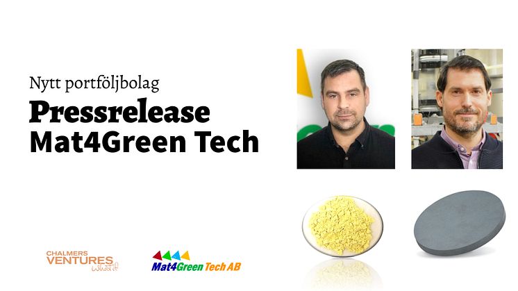 Grundarna Nils Bågenholm och Dr Burçak Elbin på Mat4Green Tech - ett nytt portföljbolag hos Chalmers Ventures / Bild: Mat4Green Tech
