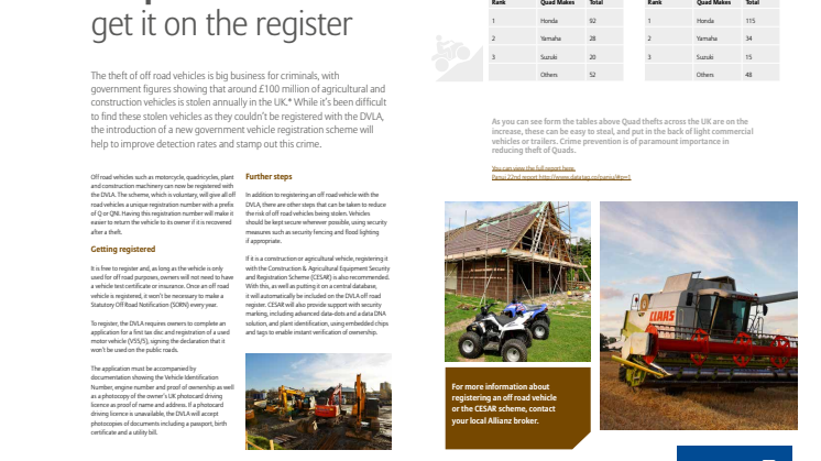 Motor newsletter March 2015 - protecting off-road vehicles