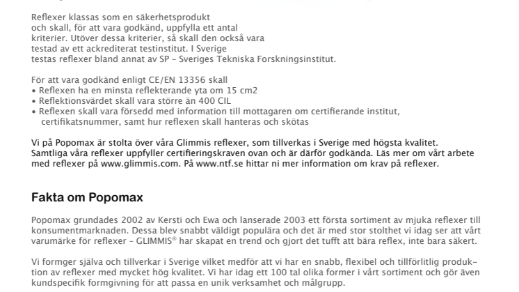 Fakta om reflexer