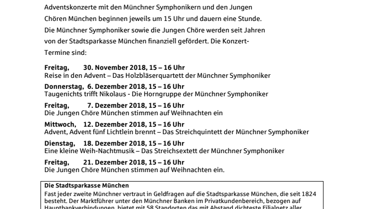 Münchner Symphoniker und Junge Chöre sorgen für musikalische Weihnachtsstimmung in der Innenstadt im Tal