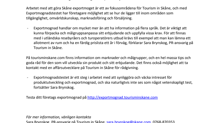 Nu kan skånska företag testa sin exportmognad
