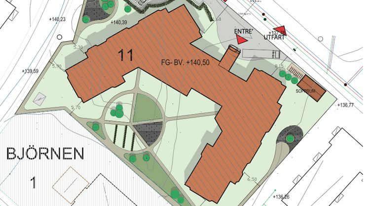 Skissbild över kommande byggnation i Filipstad.