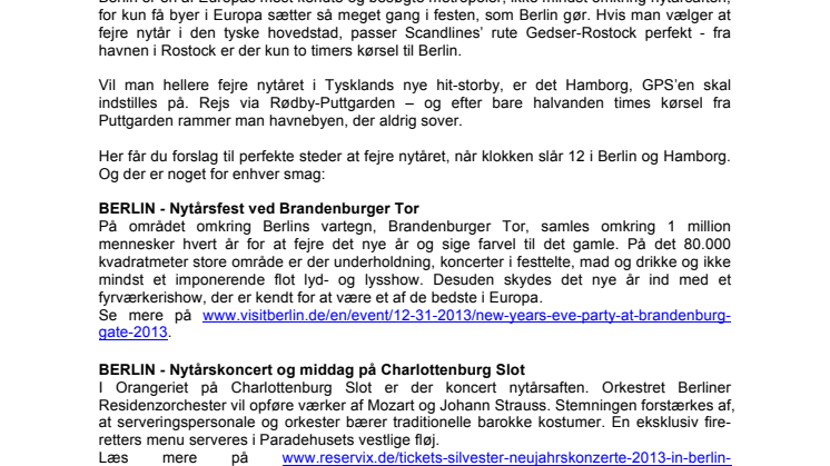 Rejs med Scandlines til en fantastisk nytårsaften i storbyen i Berlin og Hamborg