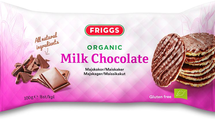 Friggs maiskaker med melkesjokolade - produktbilde