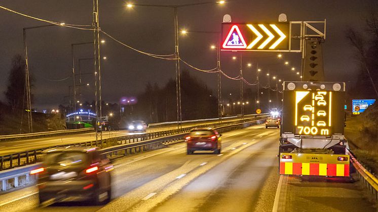 Ny lösning med förstärkt varning före vägarbeten 