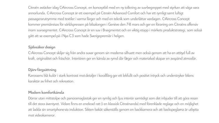 C-AIRCROSS CONCEPT: Färgstark suv med siktet mot framtiden