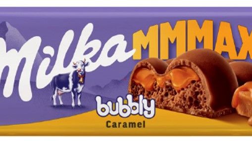 Imagen Milka Bubbly Caramel_Etiquetado correcto en España