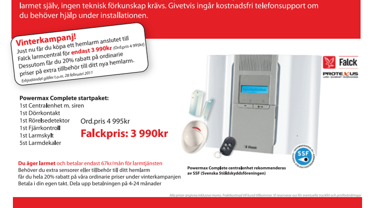 Vinterkampanj på hemlarm anslutet till Falck