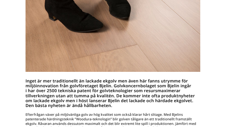 Härdade lackade ekgolv – svensk miljöinnovation