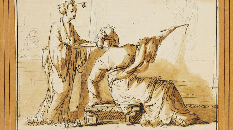French school, 18th century: A female painter in an oriental atelier. Estimate: DKK 20,000-30,000 / € 2,700-4,000