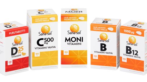 Sana-sol-monivitamiinit ovat saaneet uuden, mantelimaisen muodon.
