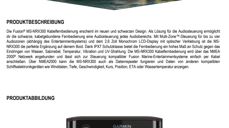 Datenblatt Garmin Fusion MS NRX300
