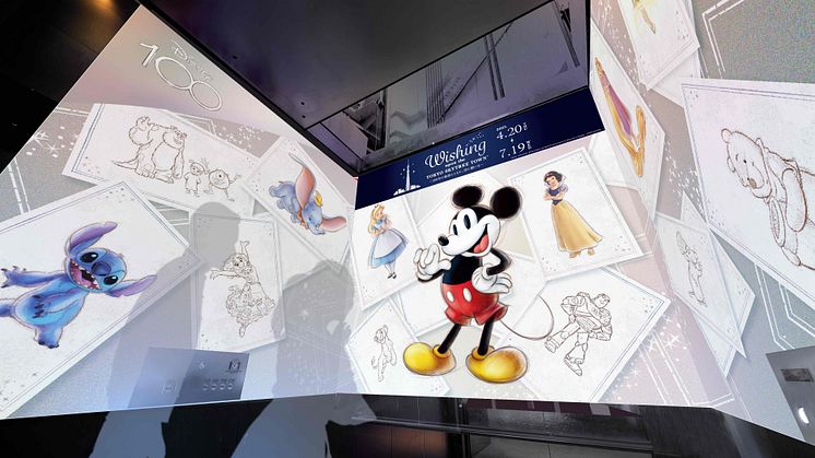 Disney 100 decoration at TOKYO SKYTREE Elevator
