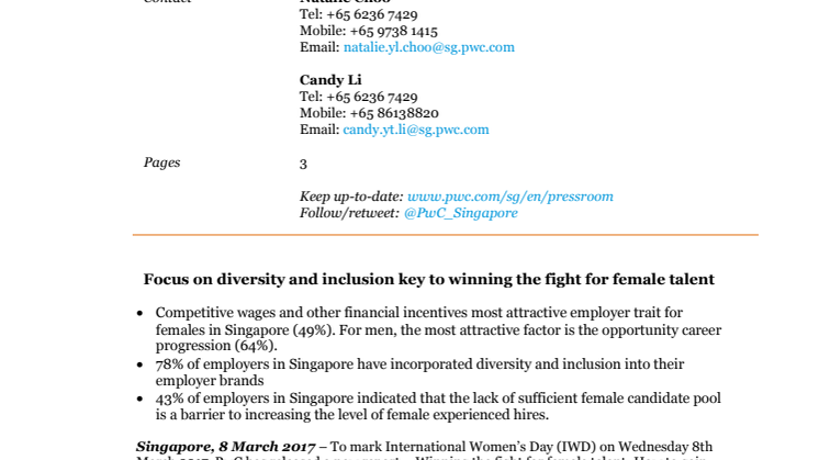 Focus on diversity and inclusion key to winning the fight for female talent
