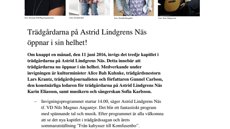 Trädgårdarna på Astrid Lindgrens Näs öppnar i sin helhet!