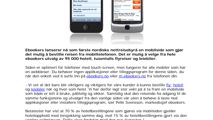 Bestill reisen direkte fra mobilen