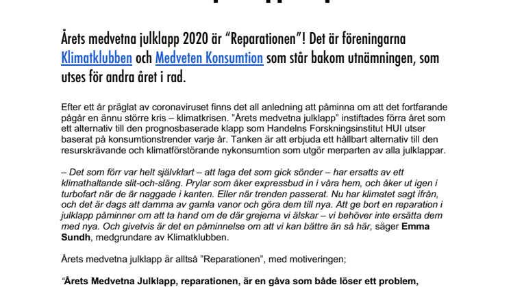 Årets medvetna julklapp: Reparationen!