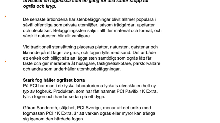 Slut med ogräs och myror på markstensbeläggningar