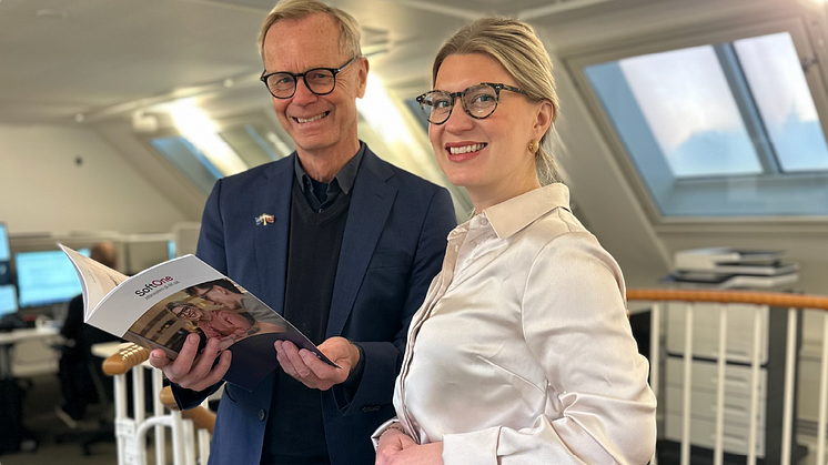 Från vänster: Håkan Lord, CEO SoftOne Group och Maja Sahlin, CFO SoftOne Group