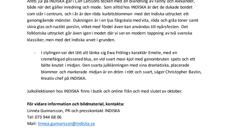 Jul hos INDISKA