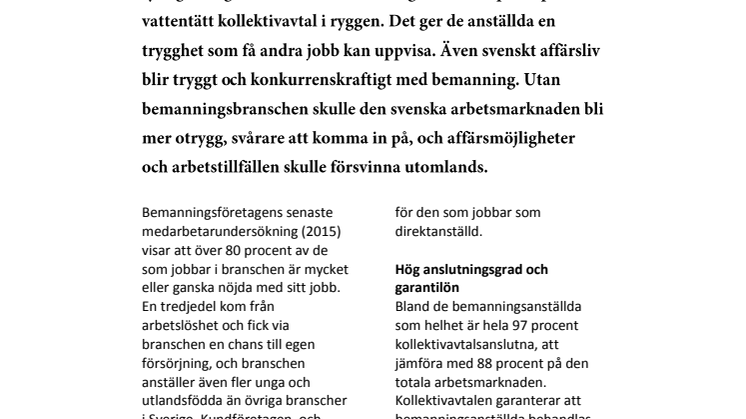 Trygga heltidsanställda, trygga affärer