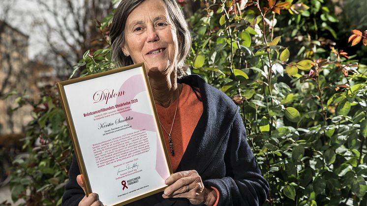 Kerstin Sandelin tilldelas Bröstcancerförbundets Utmärkelse 2020