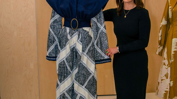 Fashion graduate Melissa Netwon with one of her womenswear looks