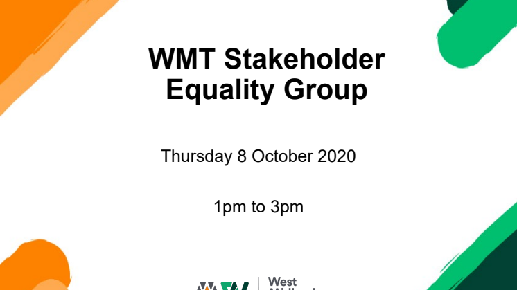 West Midlands Trains Stakeholder Equality Group presentation - 8 October 2020