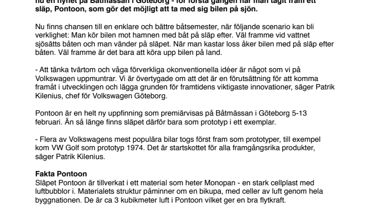 Volkswagen gör tvärtom - släpper bilsläp för båtar