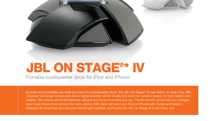 Specification sheet - JBL On Stage IV (English)