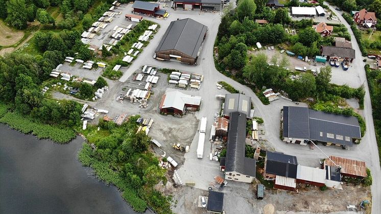 Vy över Bergshamra Byggmarknad.