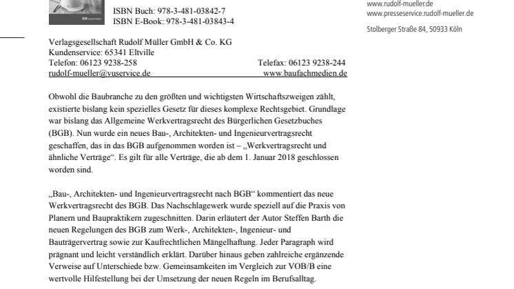 Bau-, Architekten- und Ingenieurvertragsrecht nach neuem BGB