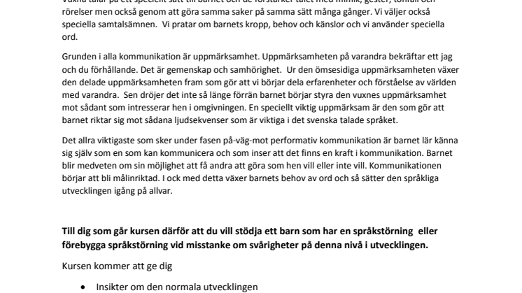 Kurs - på väg mot performativ grammatik