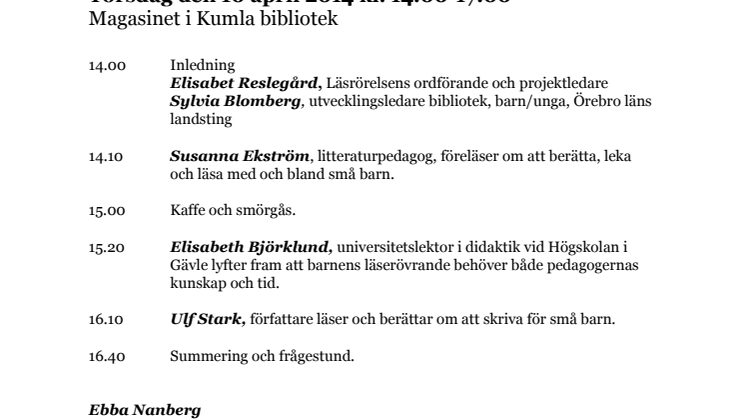 Inspirationskonferens 10 april Kumla