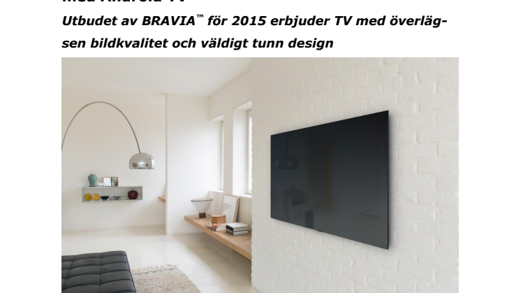 Sonys 4K-utbud öppnar en värld av underhållning med Android TV™