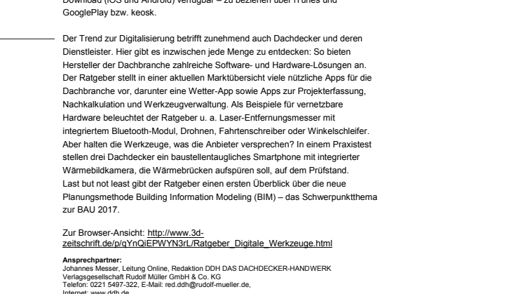 DDH Ratgeber Digitale Werkzeuge