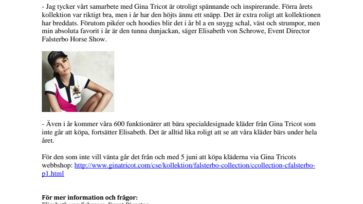 I samarbete med Gina Tricot presenteras – Falsterbo Collection 2013