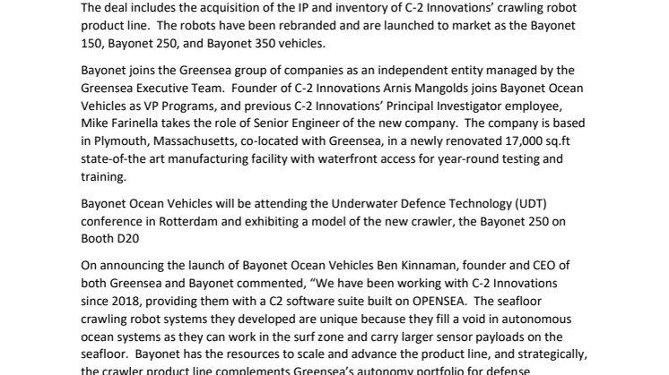 June 2022_Greensea Systems_Bayonet launch.pdf