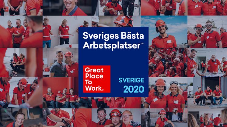 Hilti behåller förstaplaceringen som Sveriges bästa arbetsplats 2020