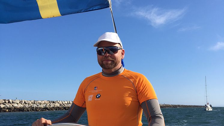 Johnie Berntsson, tog emot de glädjande nyheterna under Congressional Cup  i Long Beach, USA