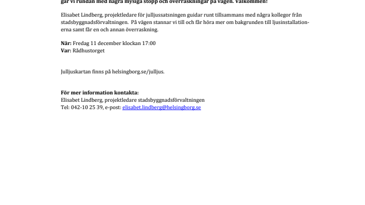 ​Guidad julljusrunda i city