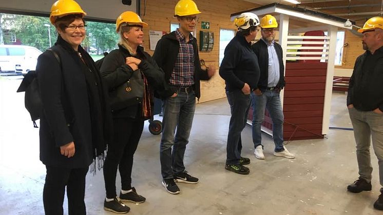 Från vänster i bild Susanne Friberg, BYN Region Norra Norrland, Carina Sköld, BYN:s kansli,  Joakim Lindholm ordförande i BYN Norrbotten, Tore Brännström yrkeslärare, Magnus Nordin BYN:s kansli och Leif Lahti direktör Utbildning Nord. 