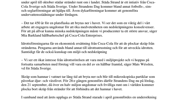 Halv miljon ungdomar städar stränder