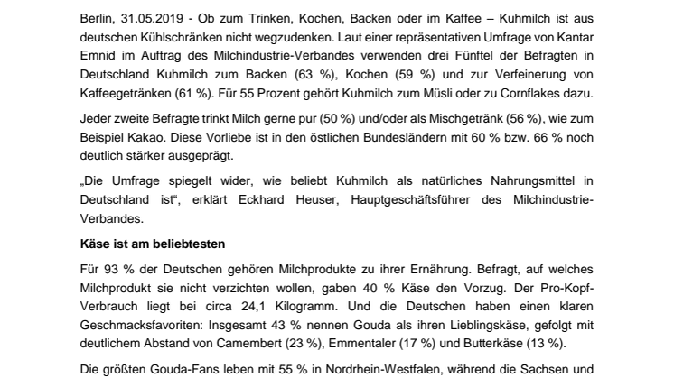 Gouda ist der Lieblingskäse der Deutschen