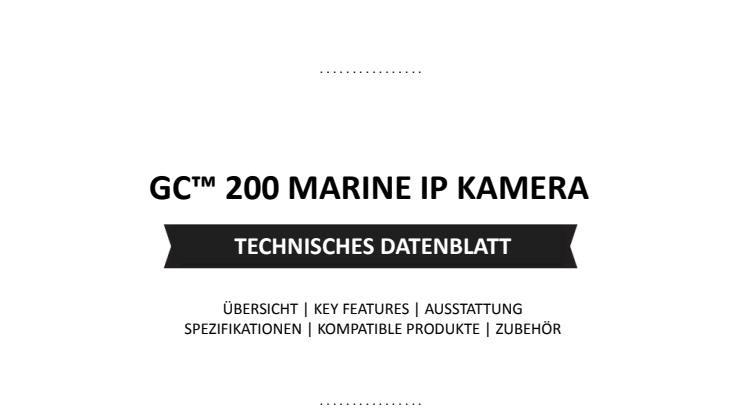 Datenblatt Garmin GC200 Marine Kamera