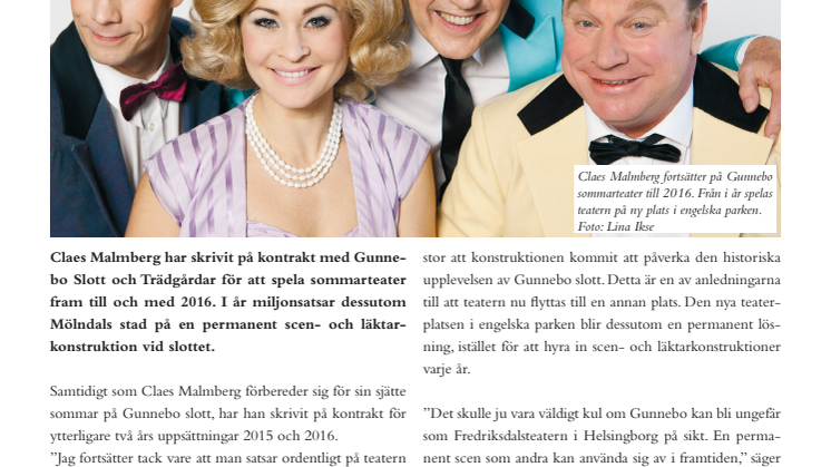Claes Malmberg klar för sommarteater 2016