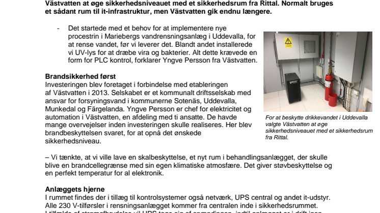 Sikkerhedsrum beskytter værdifuldt drikkevand