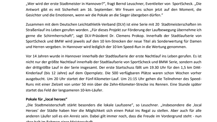 Wer wird Stadtmeister in Hannover?