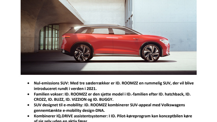 Verdenspremiere på Shanghai Motor Show: 7-personers ID. ROOMZZ e-SUV 