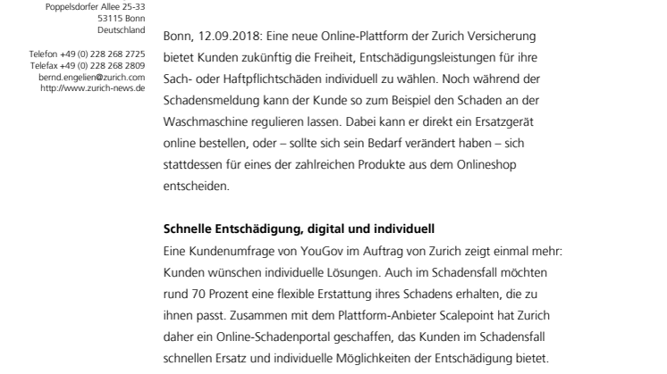 Tausche defekte Waschmaschine gegen neues Smartphone: Zurich innoviert Schadenregulierung